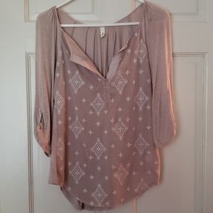 Anthropology Blouse Beige with embroidered design